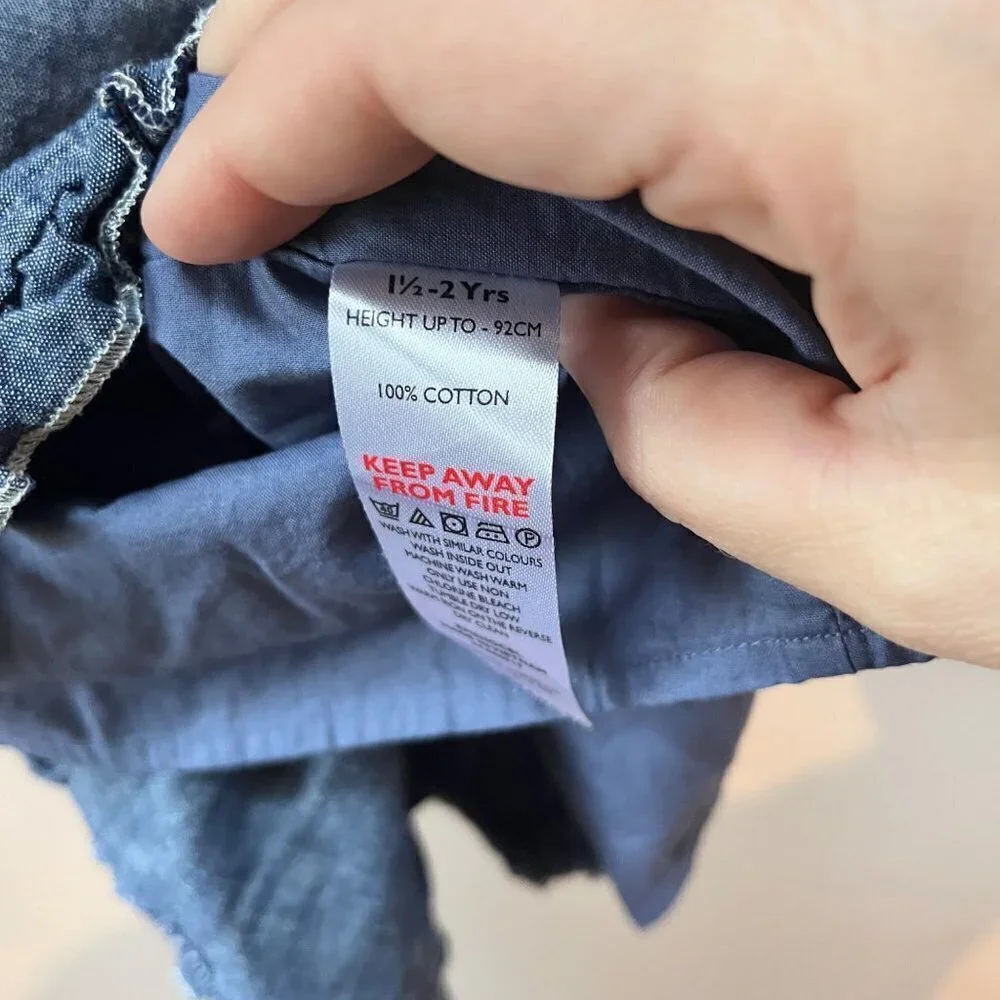The Little White‎ Company Chambray Denim Dress- Size 18-24m